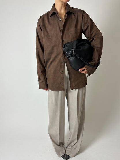 Classic cotton shirt | Chocolate brown