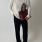 Leather shoulder bag | Bordeaux