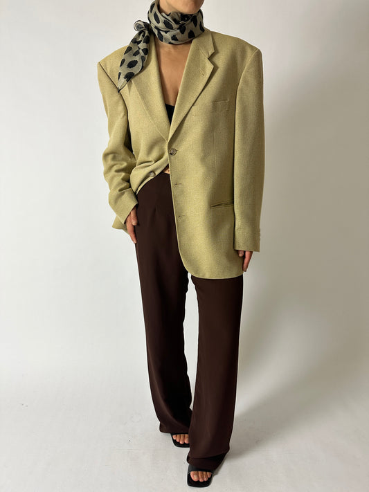 Oversized woven blazer | Dark Butter