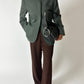 Collarless wool blazer | Sea green