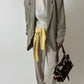 Wool  v-neck sweater | Soft yellow