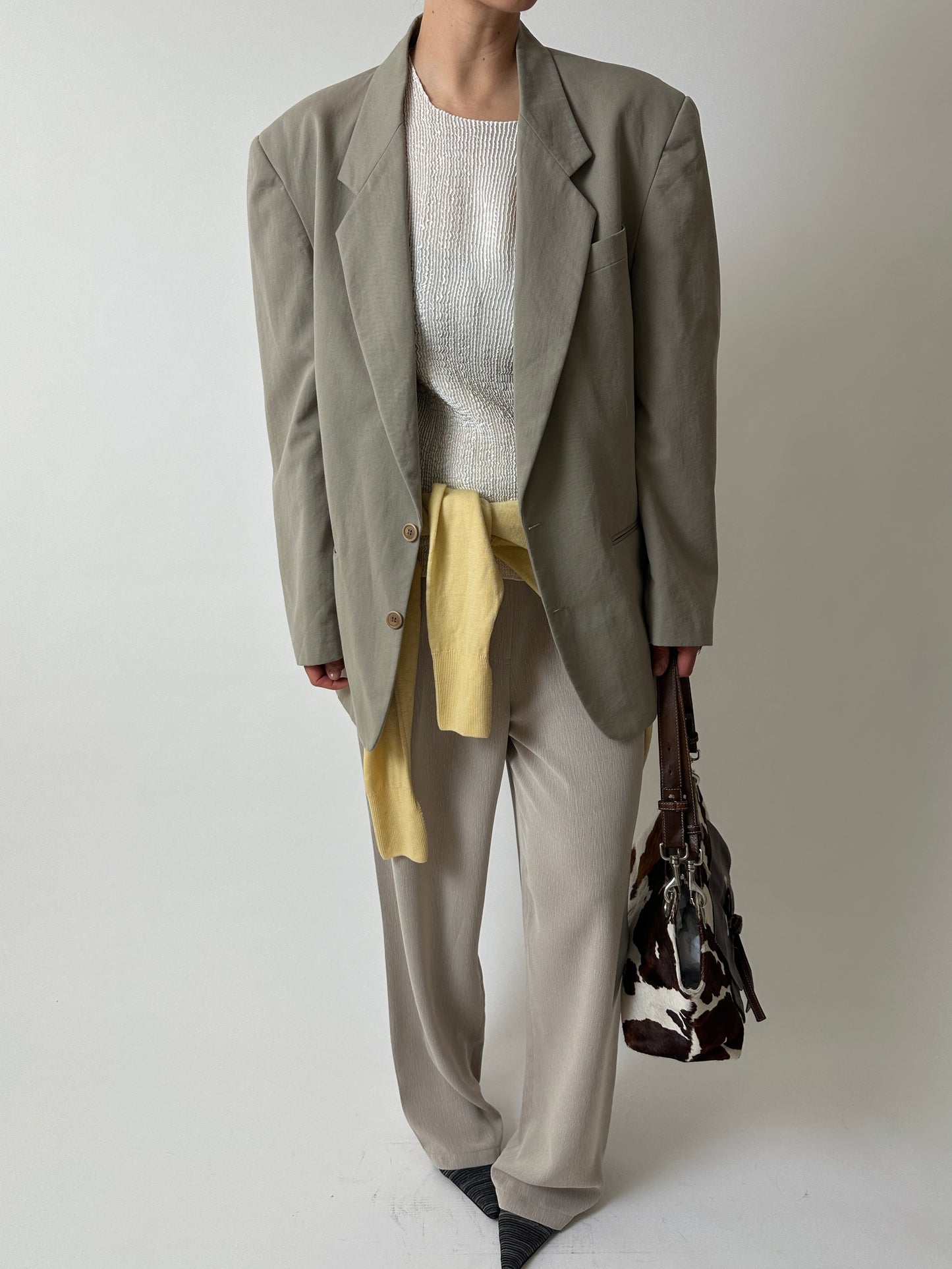 Relaxed fit blazer | Sage grey