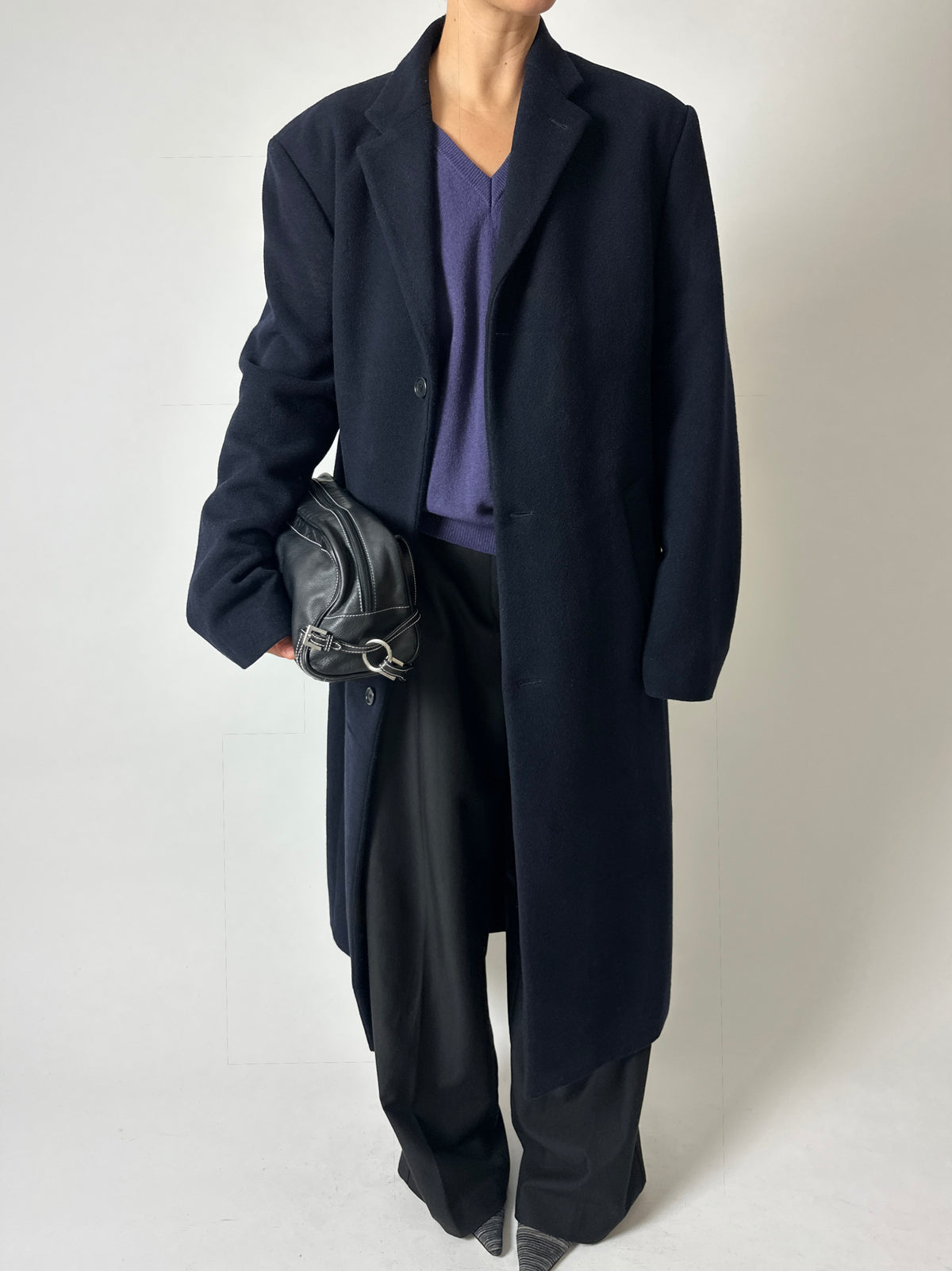 Wool v-neck vest | Purple