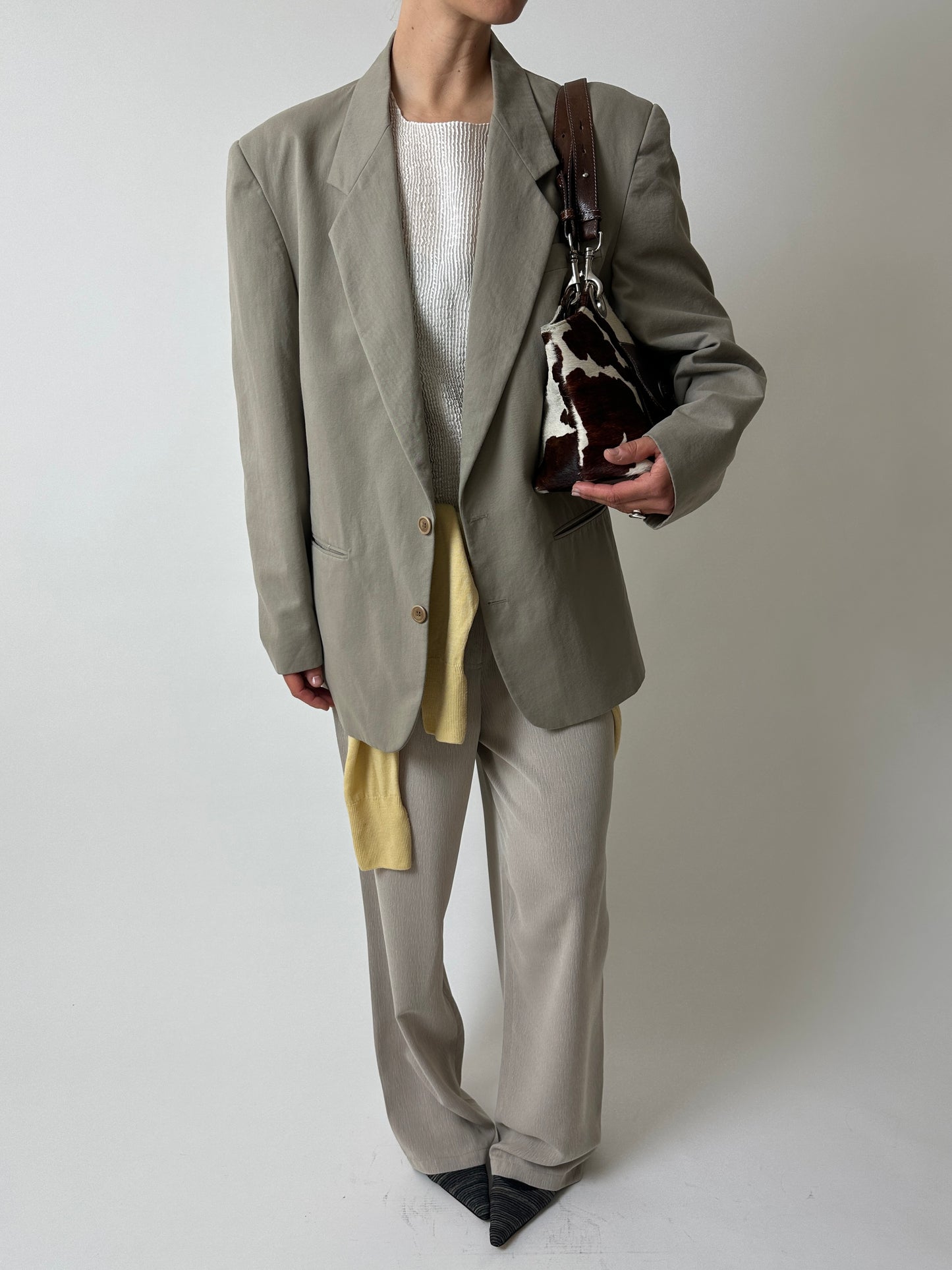 Relaxed fit blazer | Sage grey