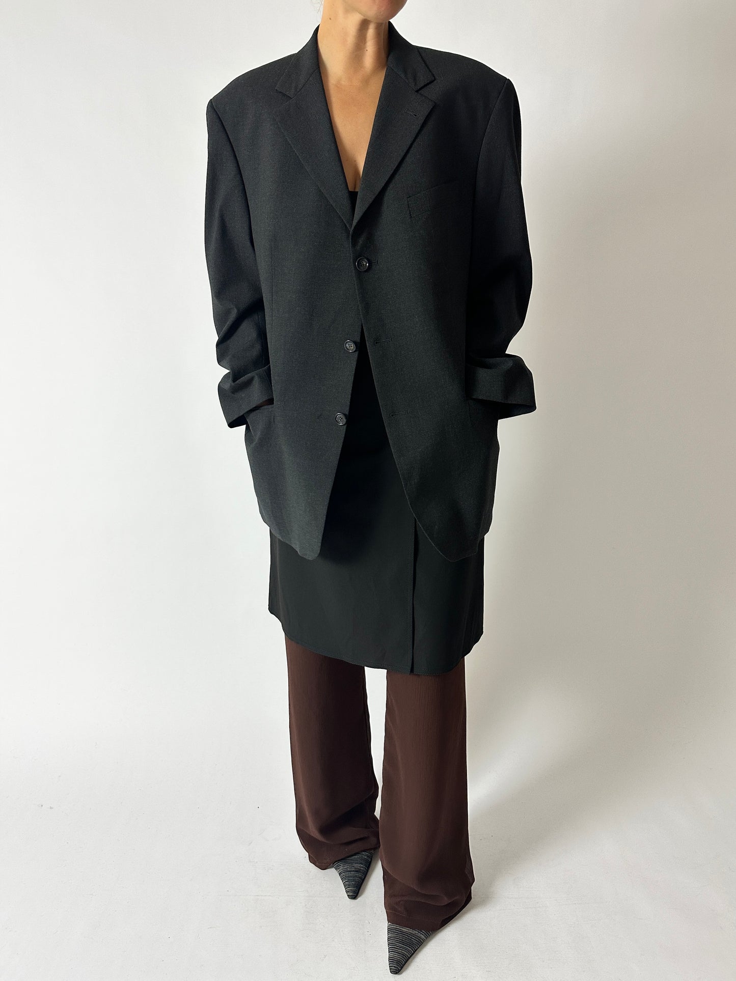 Oversized fit blazer | Dark grey