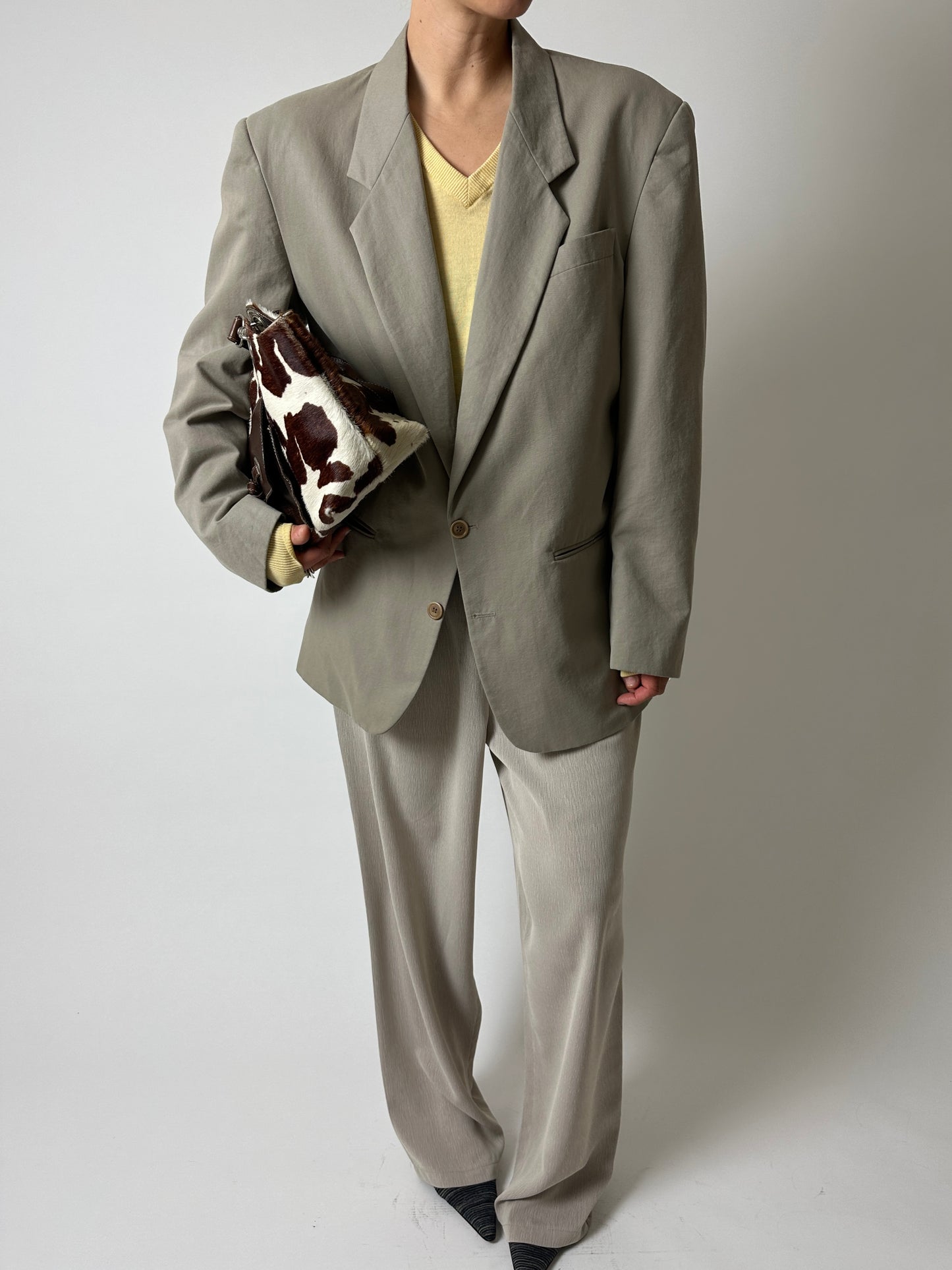 Relaxed fit blazer | Sage grey
