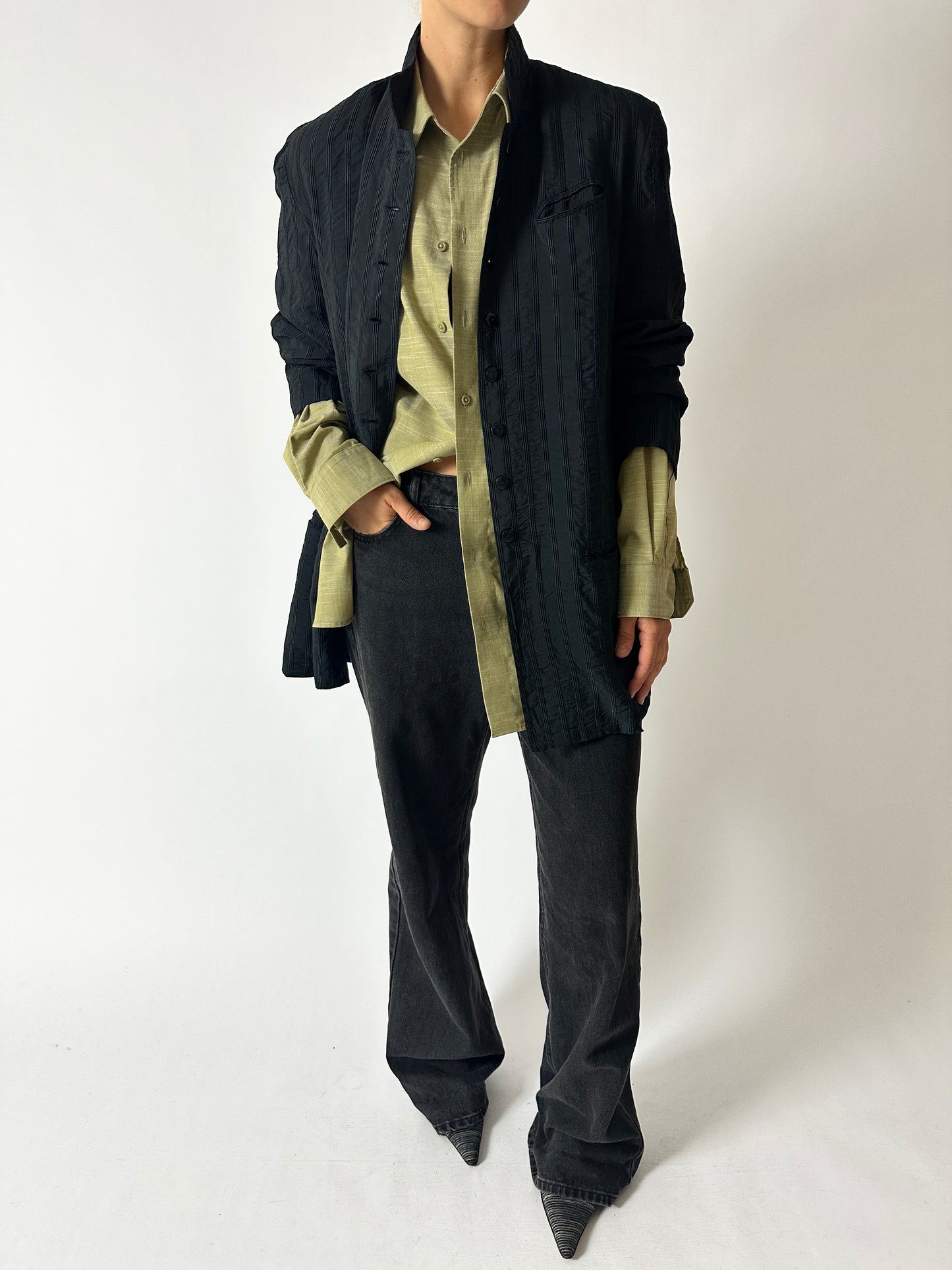 Stand-up collar blazer | Night