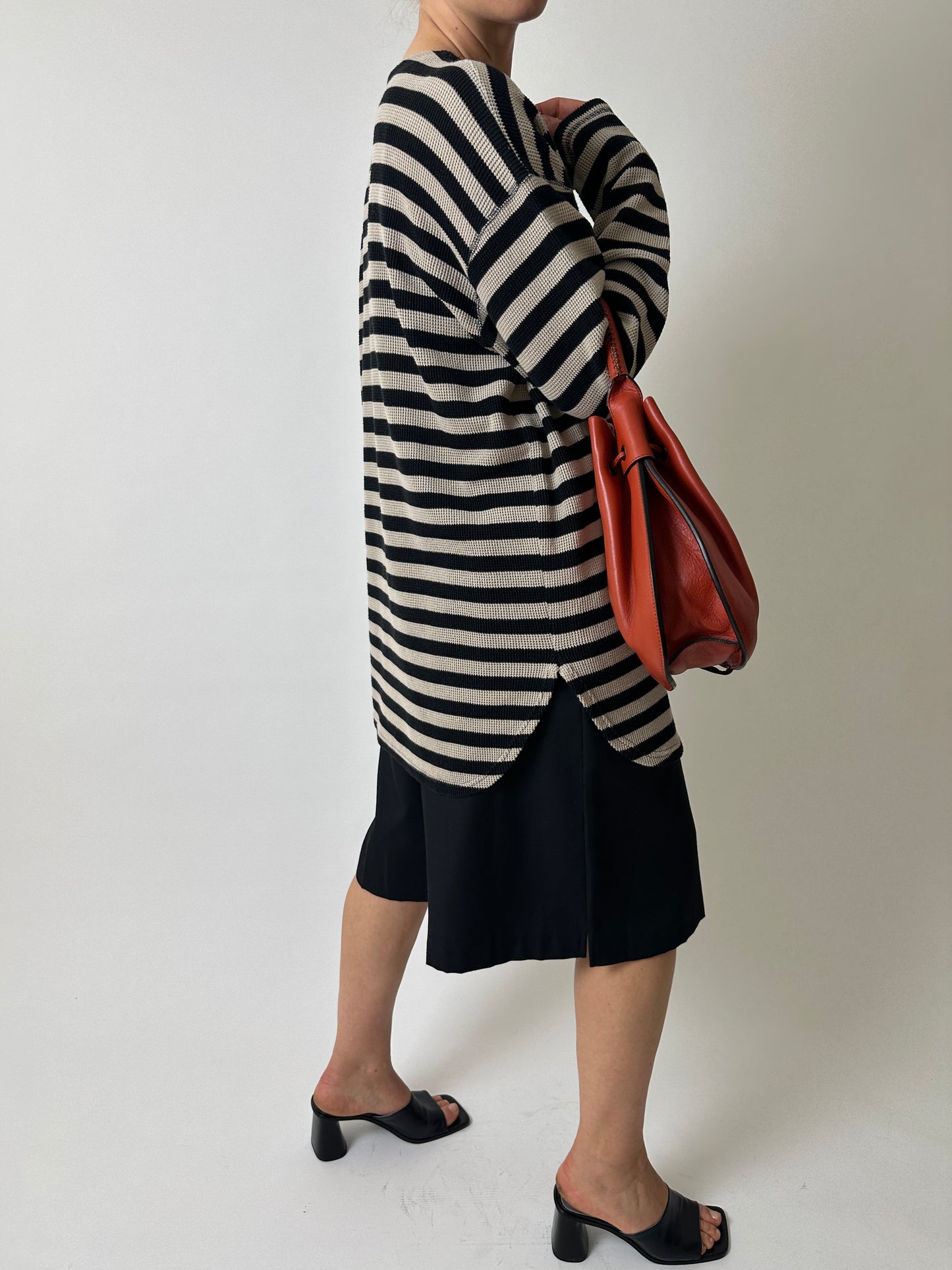Leather hand bag | Deep orange