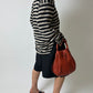 Leather hand bag | Deep orange