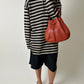Leather hand bag | Deep orange