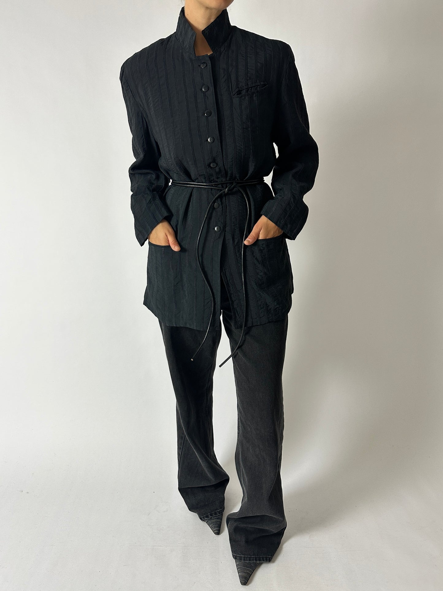 Stand-up collar blazer | Night