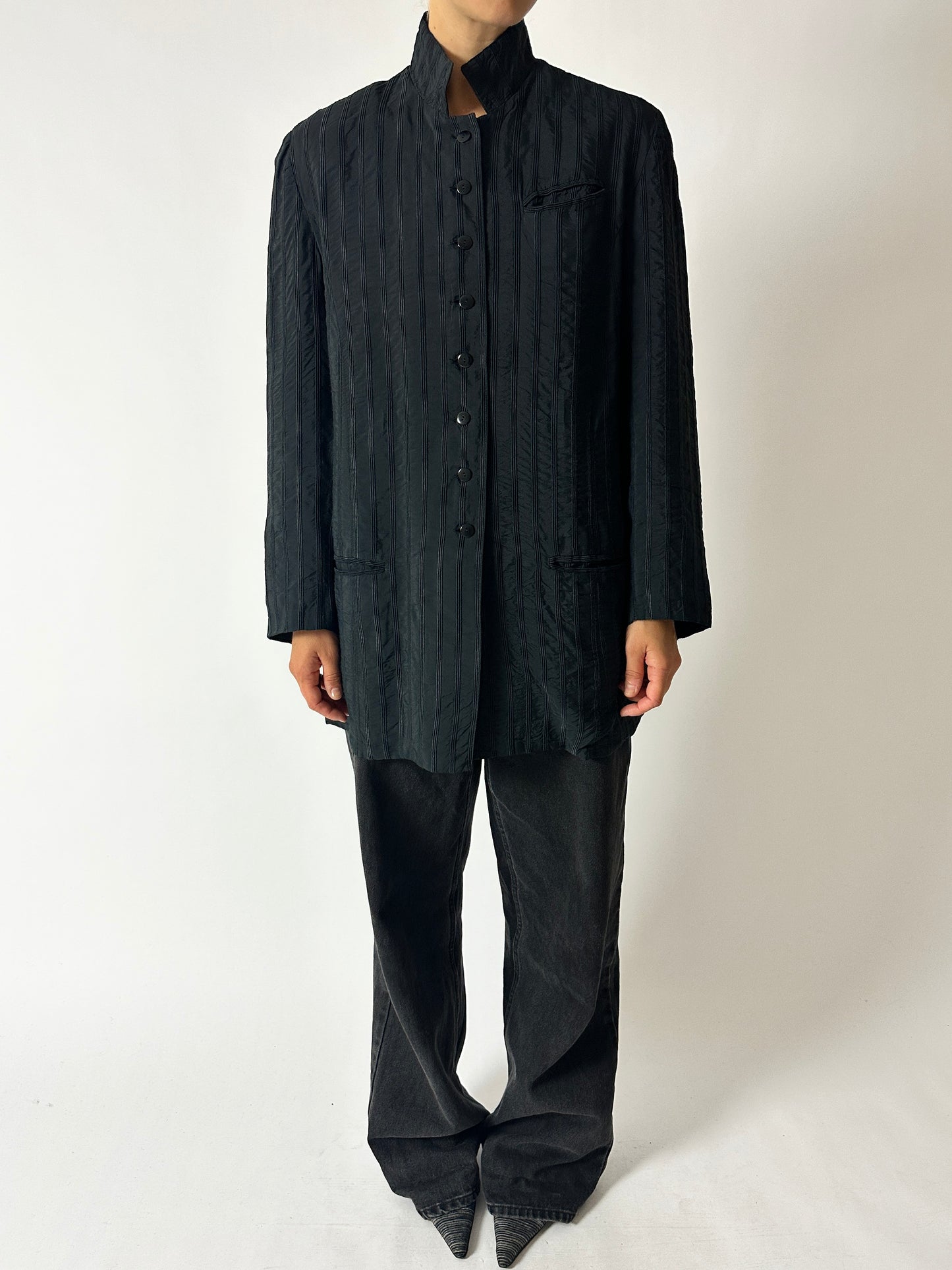 Stand-up collar blazer | Night
