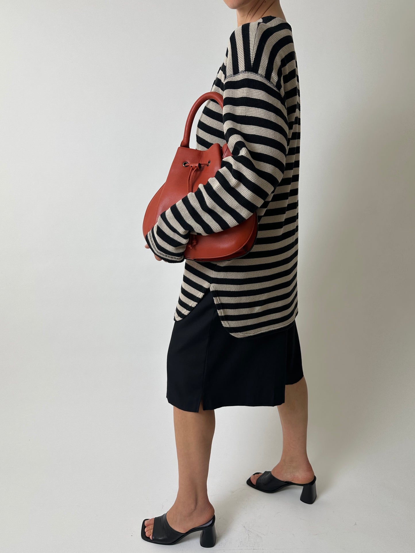 Striped sweater | Black / ecru