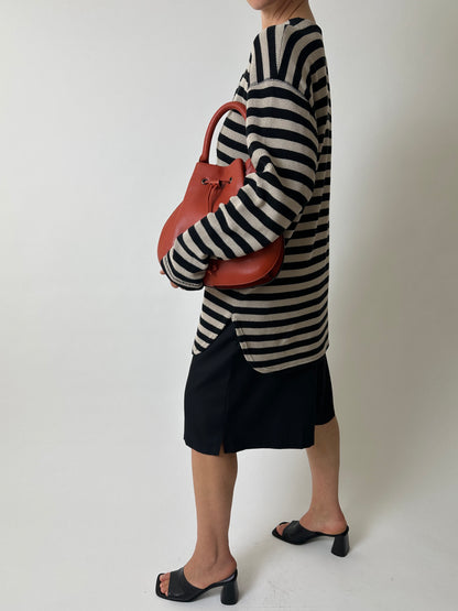 Striped sweater | Black / ecru