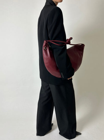 Leather shoulder / crossbody bag | Bordeaux red