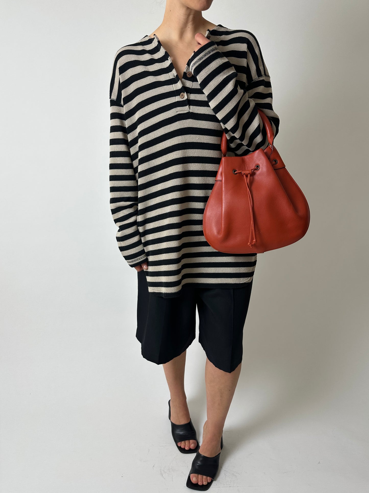 Striped sweater | Black / ecru