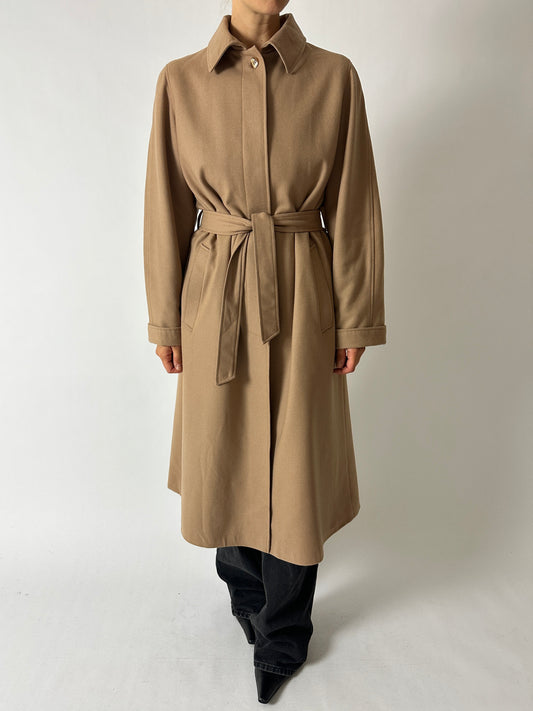 Belted wool coat | Soft camel