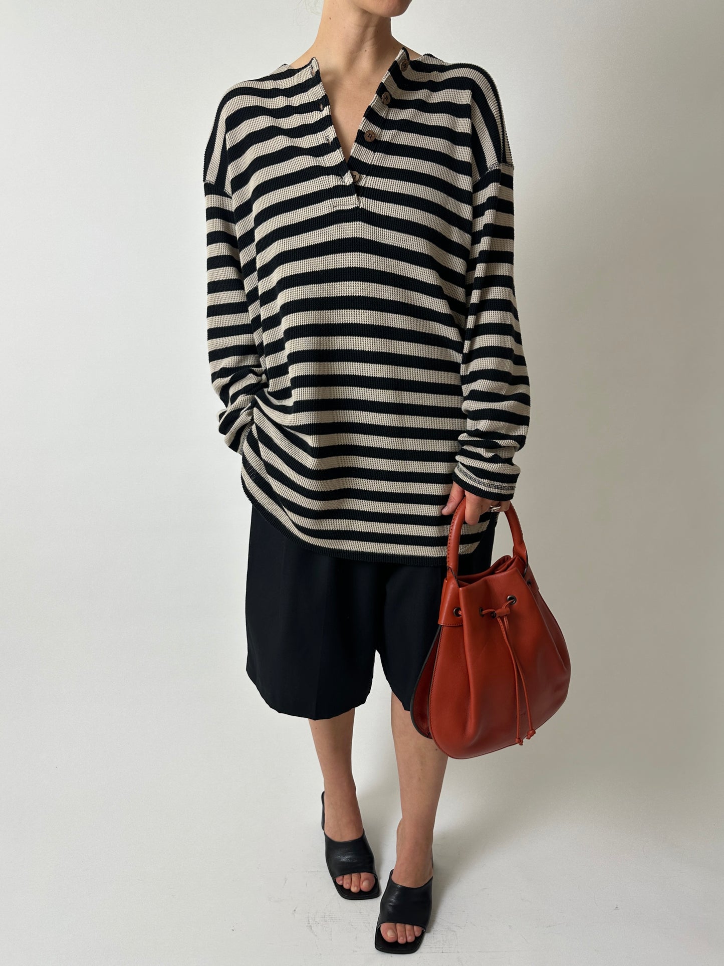 Striped sweater | Black / ecru