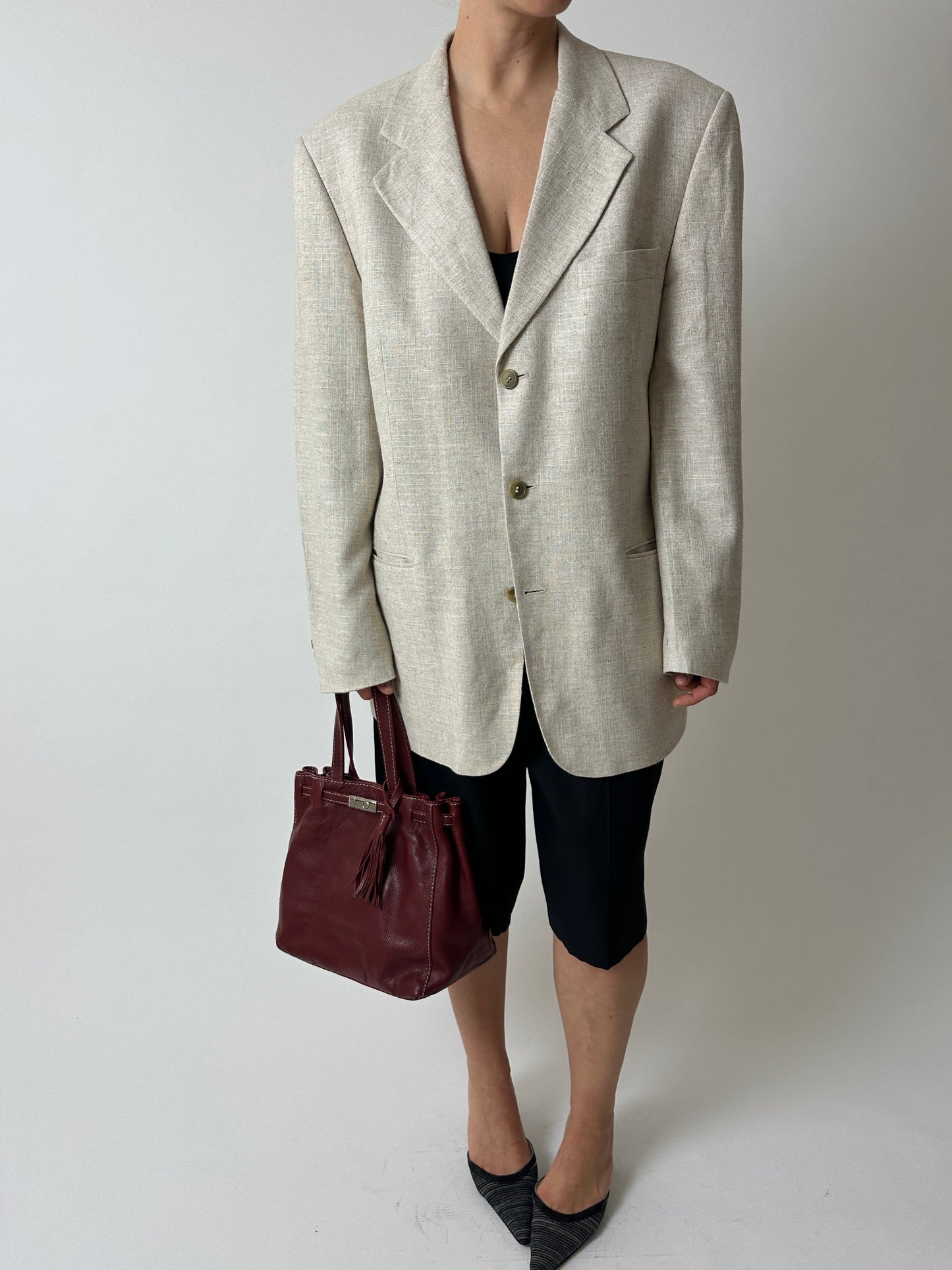 Relaxed fit blazer | Soft ecru