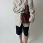 Leather shoulder bag | Bordeaux