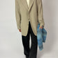 Vintage oversized blazer in a soft beige linen. the perfect everyday spring blazer for a timeless wardrobe