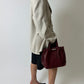 Leather shoulder bag | Bordeaux