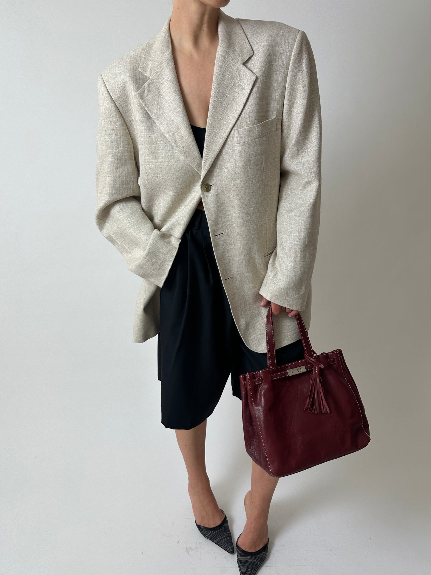 Relaxed fit blazer | Soft ecru