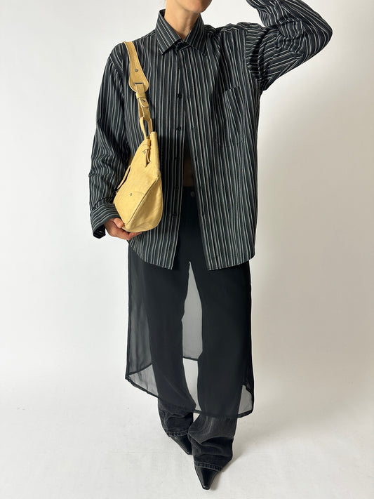 Oversized striped shirt | Black / White