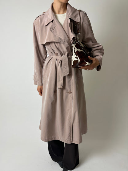 Long trench coat | Powder beige