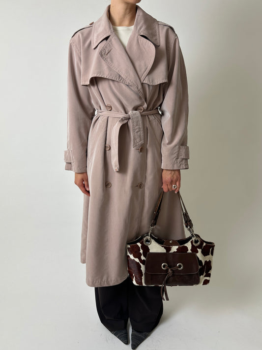 Long trench coat | Powder beige