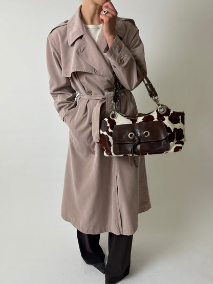 Long trench coat | Powder beige