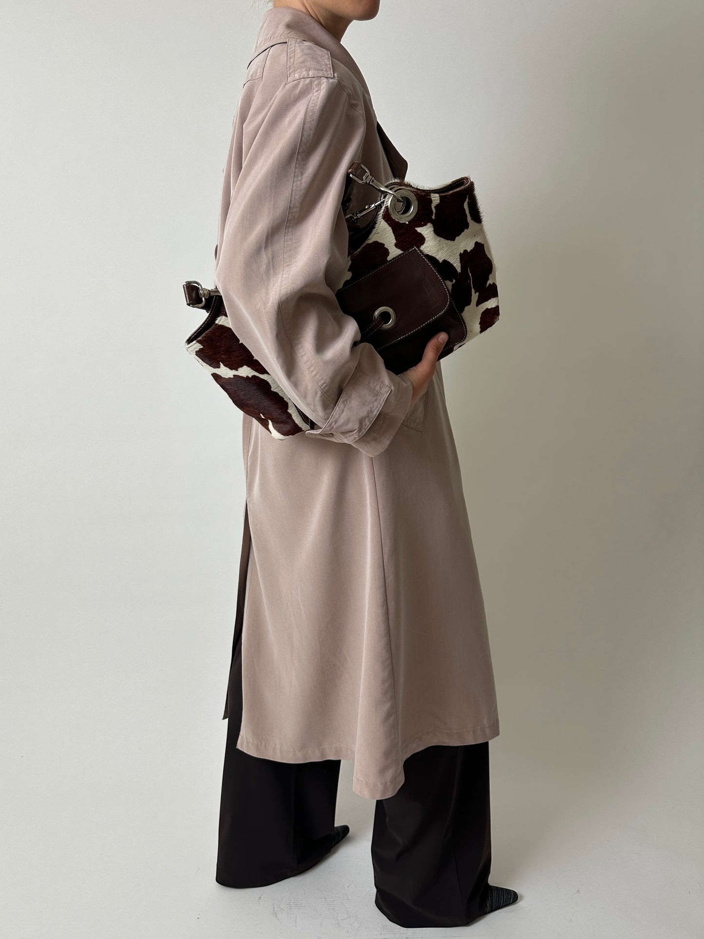 Long trench coat | Powder beige