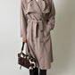 Long trench coat | Powder beige
