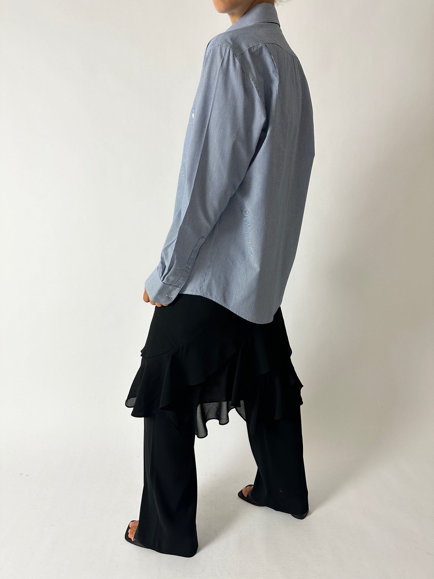 Oversized striped shirt | Blue / White