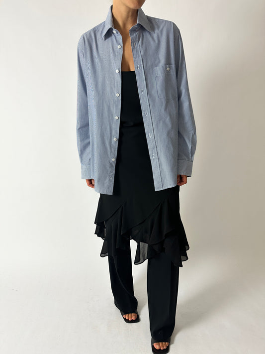 Oversized striped shirt | Blue / White