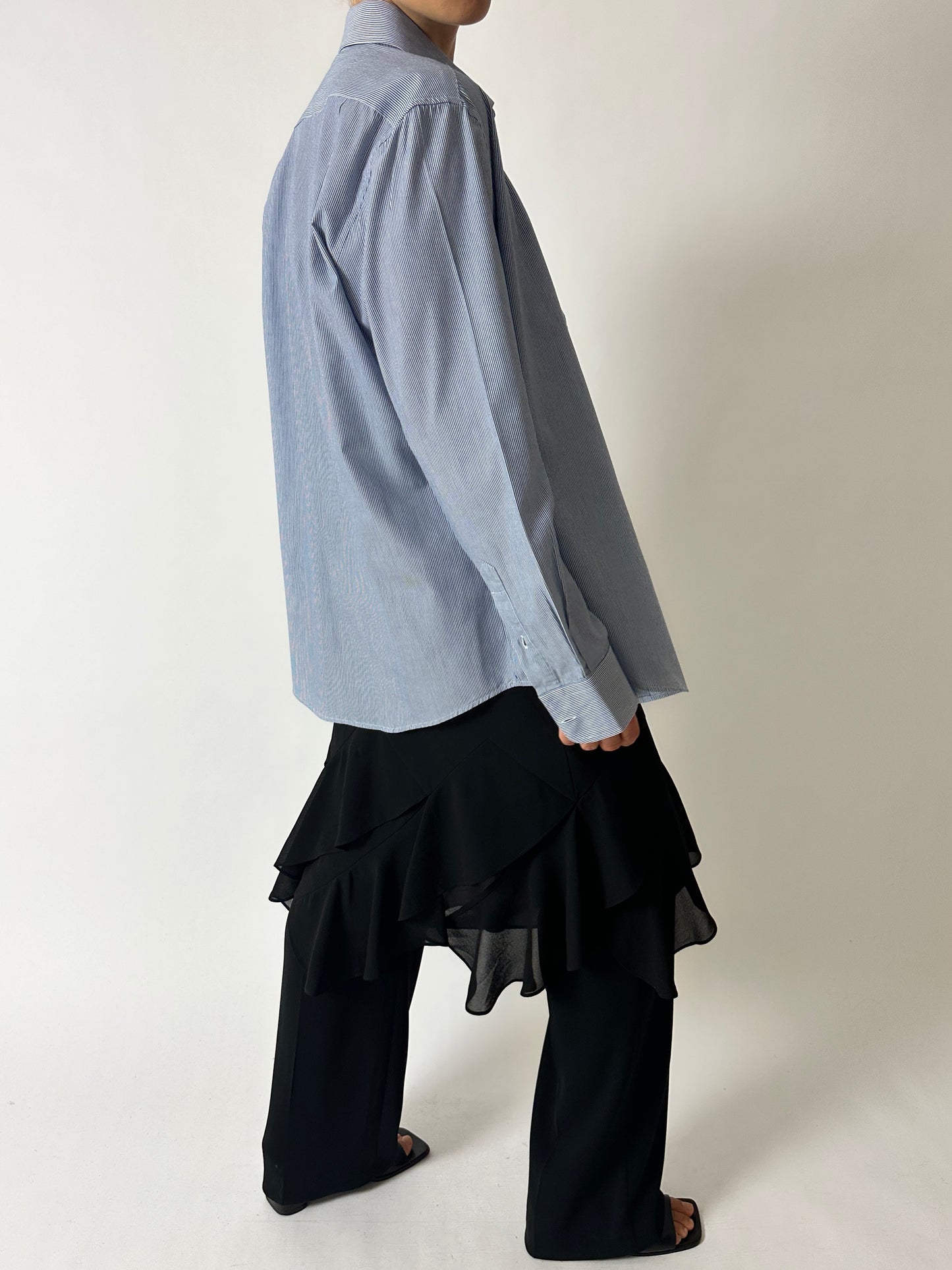 Oversized striped shirt | Blue / White