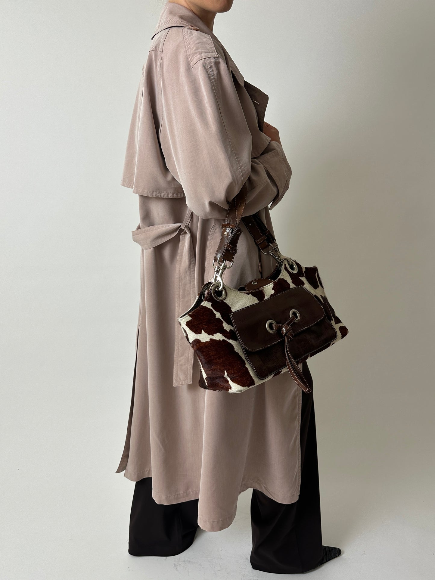 Long trench coat | Powder beige