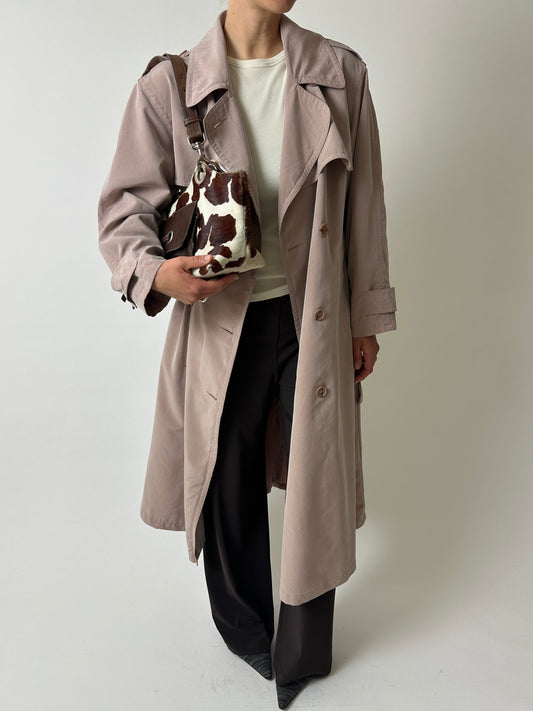 Long trench coat | Powder beige
