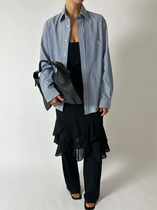Oversized striped shirt | Blue / White