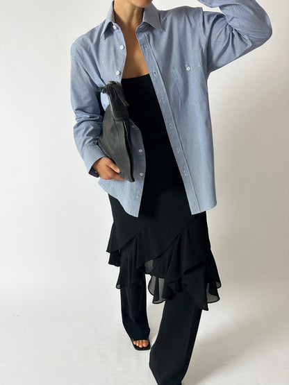 Oversized striped shirt | Blue / White