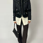 Fitted suede detail jacket | Black