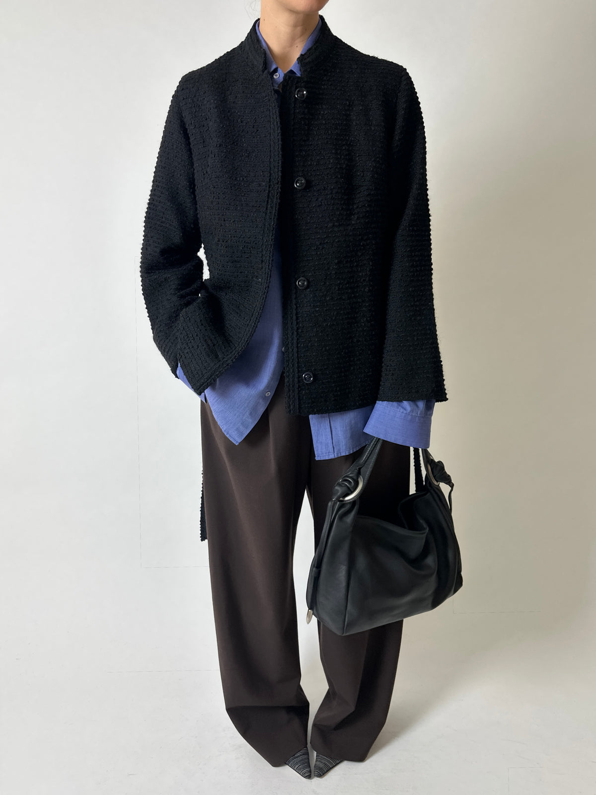 Belted wool jacket | Black