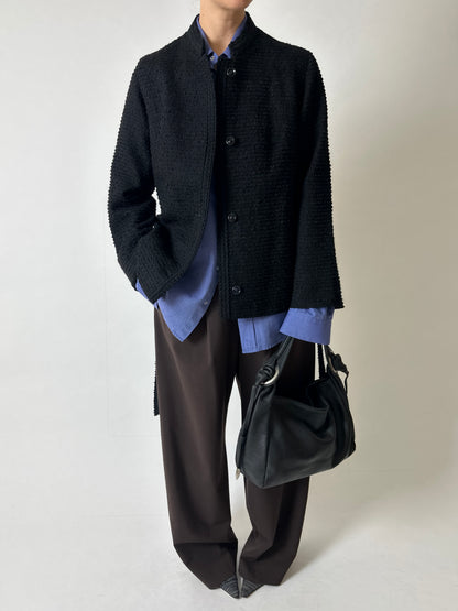 Belted wool jacket | Black