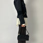 Fitted suede detail jacket | Black