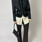 Fitted suede detail jacket | Black