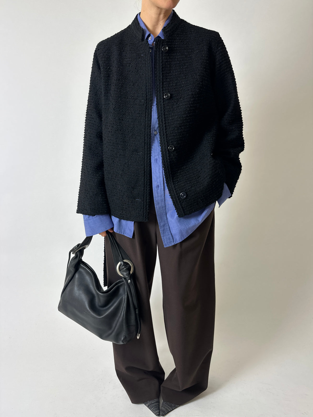 Belted wool jacket | Black