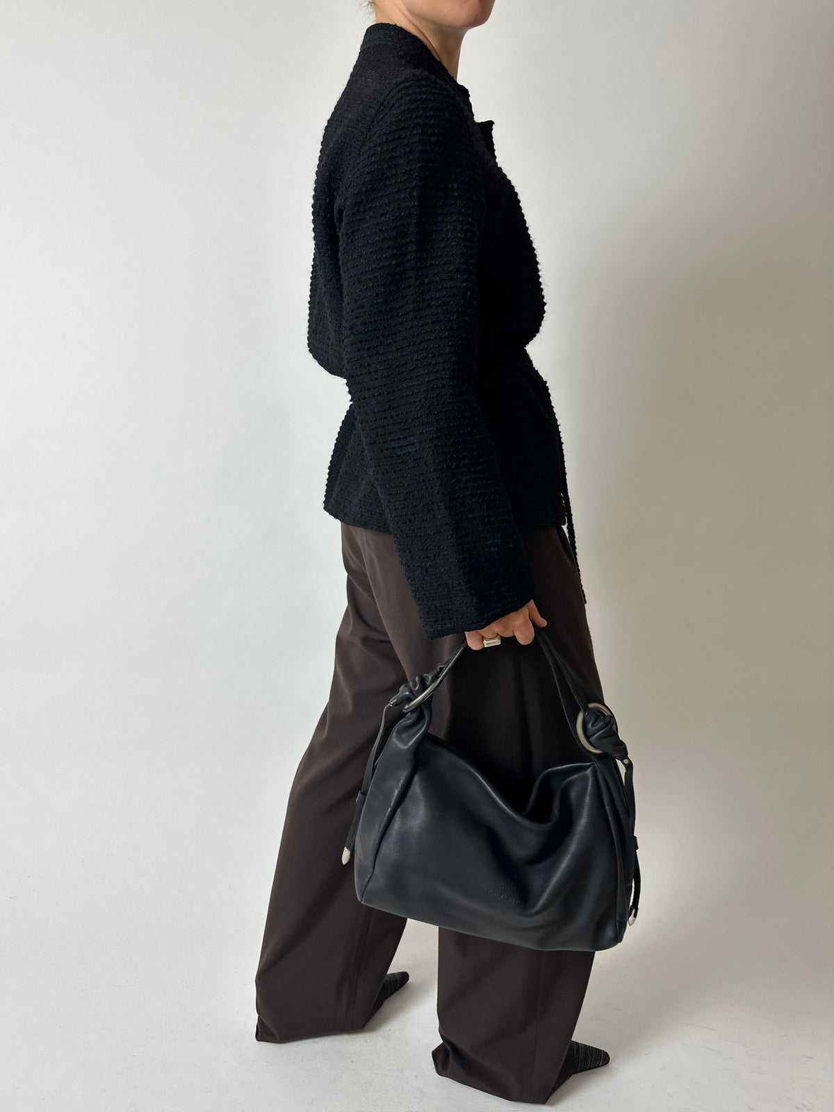 Belted wool jacket | Black