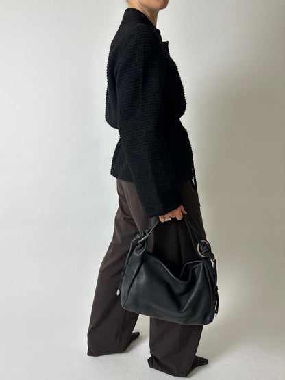 Belted wool jacket | Black