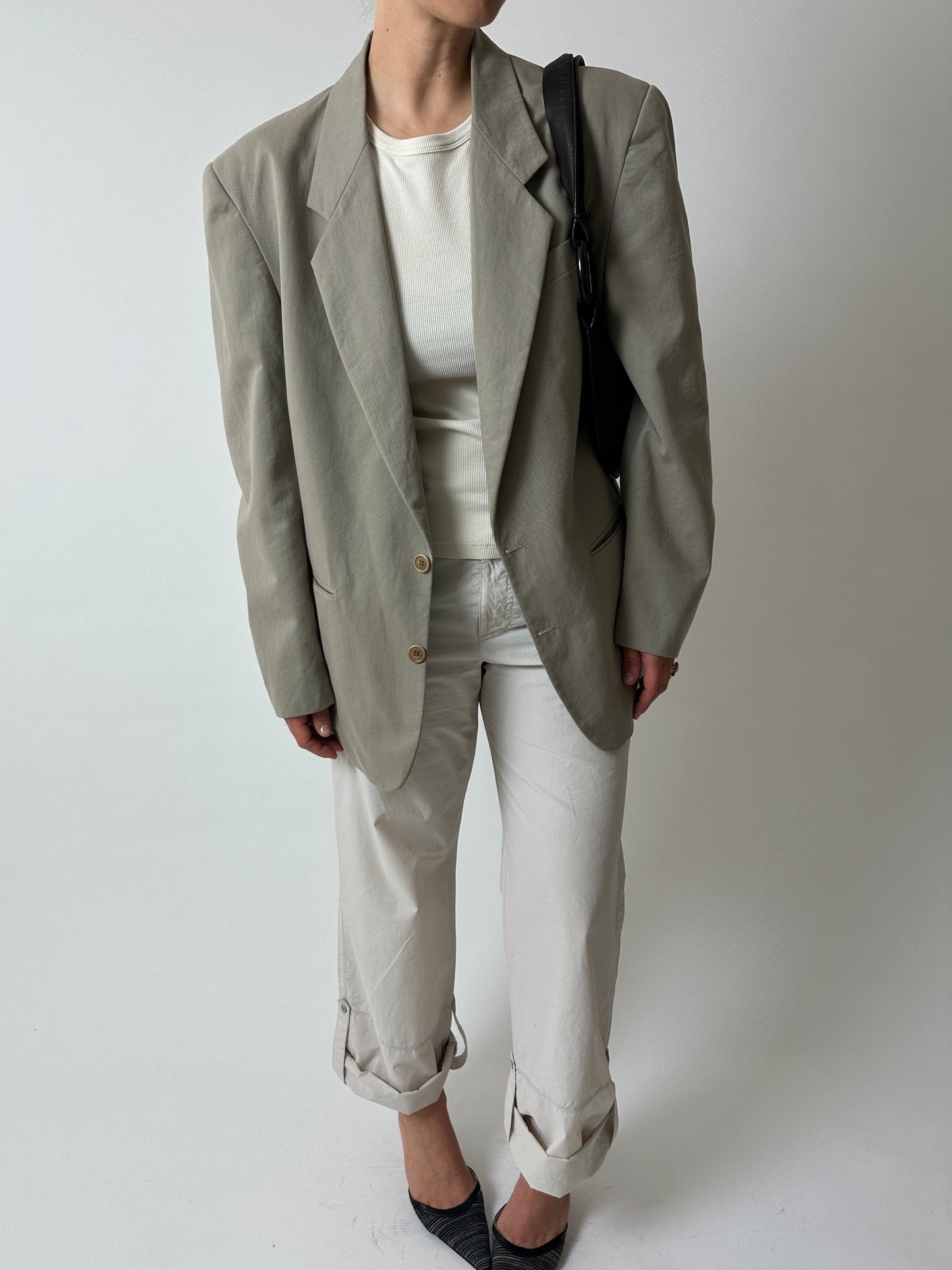 Relaxed fit blazer | Sage grey