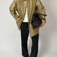 coated snake jacket | Beige